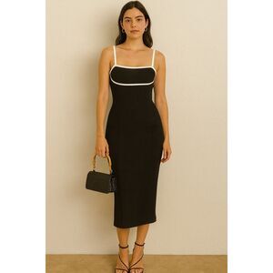 As It May Tindra Midi Dress In Black  Cocktail Evening Event Date size S NWT